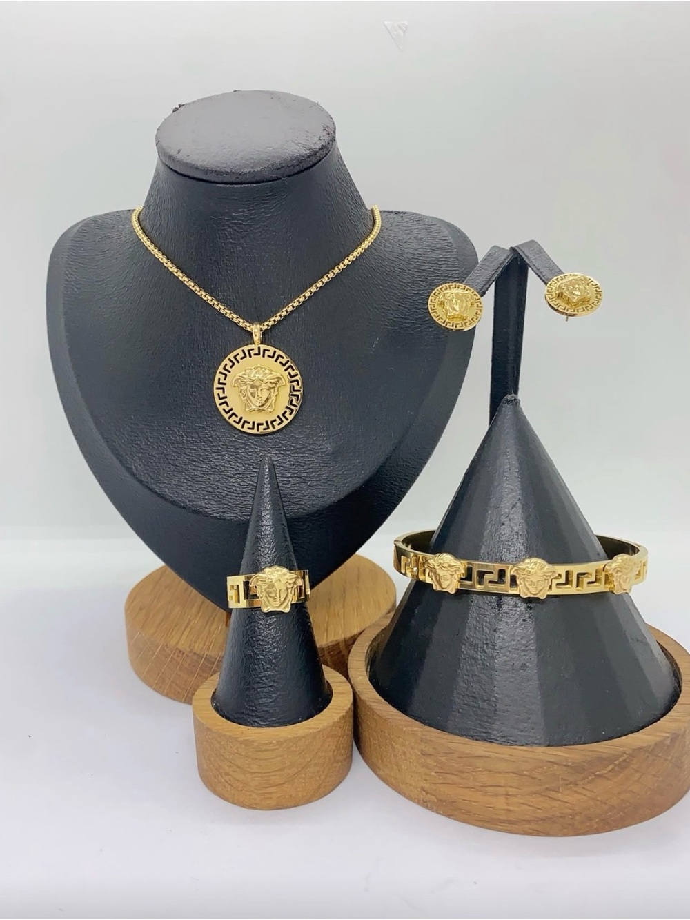 Fashion Jewelry Gold Medallion Coin Necklace & Matching Set
